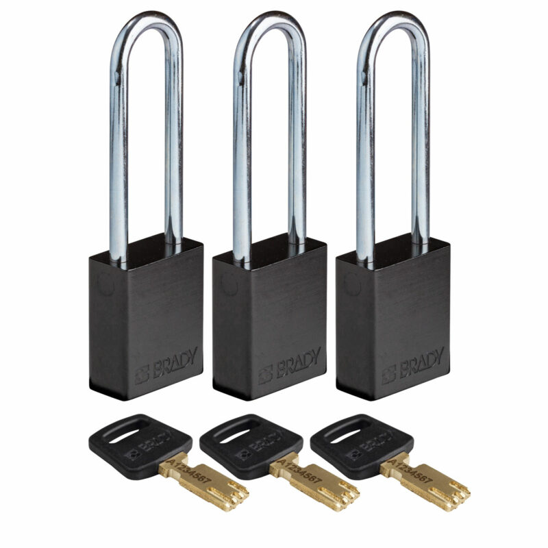 Hänglås Stålbygel Lång | Lika Låsning 3-pack