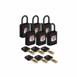 Kompakt hänglås med plastbygel | 6-pack