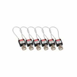Kompakt hänglås 108 mm stålvajer | lika låsning | 6-pack