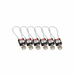 Kompakt hänglås 108 mm stålvajer | olika låsning | 6-pack