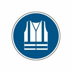 Påbudsskylt Använd varselklädsel