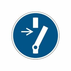 Påbudsskylt Bryt kontakt före arbete