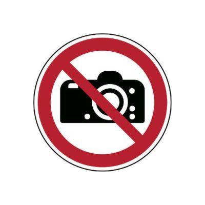Förbudsskylt Fotografering förbjuden