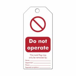 TAG skylt Brady 75x160 "Do not operate"