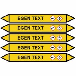 Rörmärkningsdekal Egen Text Gul