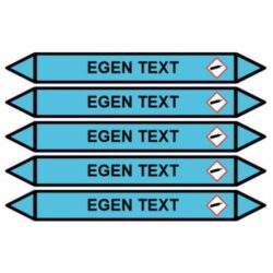 Rörmärkningsdekal Egen Text Ljusblå + GHS