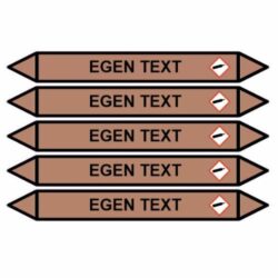 Bisafe 13 Rörmärkningsdekal Egen Text Ljusbrun