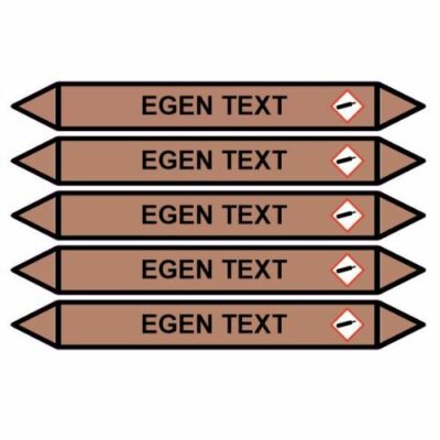 Rörmärkningsdekal Egen Text Ljusbrun