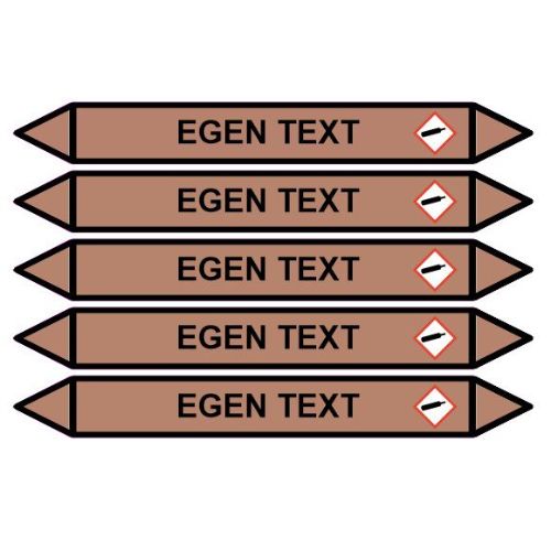 Rörmärkningsdekal Egen Text Ljusbrun