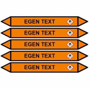 Rörmärkningsdekal Egen Text ORANGE