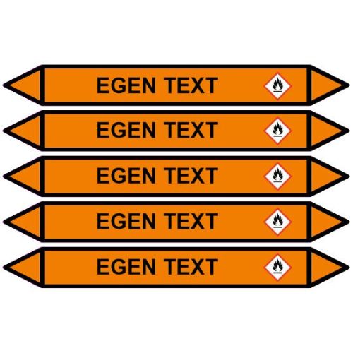Rörmärkningsdekal Egen Text ORANGE