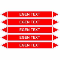Rörmärkningsdekal Egen Text Röd