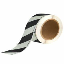 Brady efterlysande golvmarkeringstejp Svart Vit randig 10m x 80mm