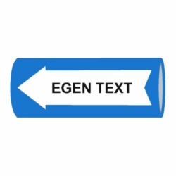 Rörmärkningstejp BLÅ Valfri text 160mm x 10m