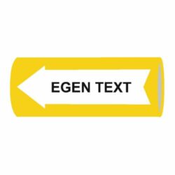 Rörmärkningstejp GUL Valfri text 160mm x 10m