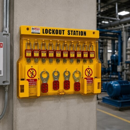 Lockout Station för 10 lås komplett 2 Lockout Station för 10 lås komplett Bisafe