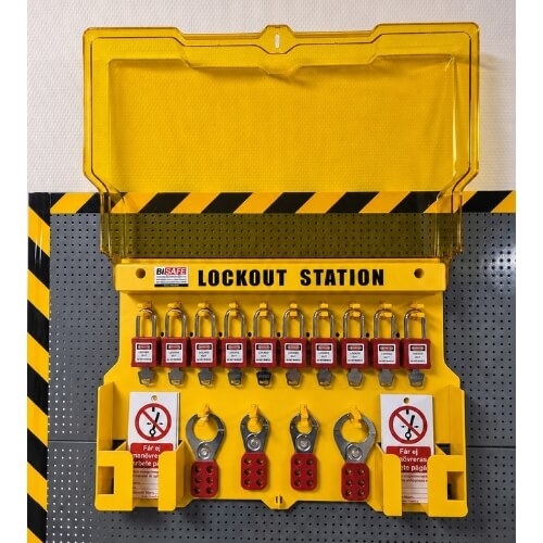 Lockout Station för 10 lås komplett 3 Lockout Station för 10 lås komplett med lock