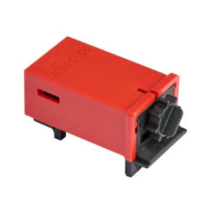 Universallås för vridbrytare. Passar säkert de flesta motoromkopplare med en brytarfront upp till 45 mm