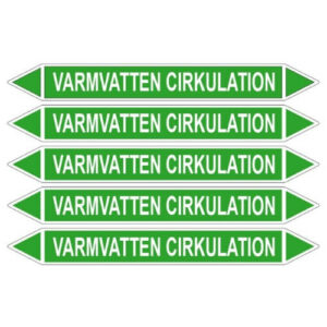 Rörmärkningsdekal Varmvatten Cirkulation