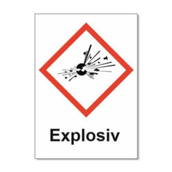 Explosiv GHS1 skyltar och dekaler enligt AFS