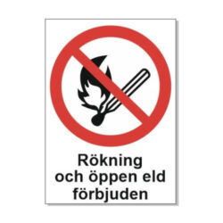 Rökning och öppen eld förbjuden AFS
