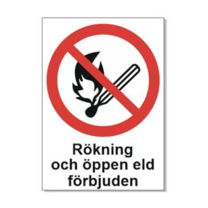 Rökning och öppen eld förbjuden AFS