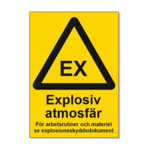 Explosiv atmosfär skyltar och dekaler enligt AFS