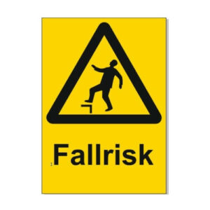 Fallrisk skyltar och dekaler enligt AFS