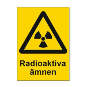 Radioaktiva ämnen dekaler och skyltar enligt AFS