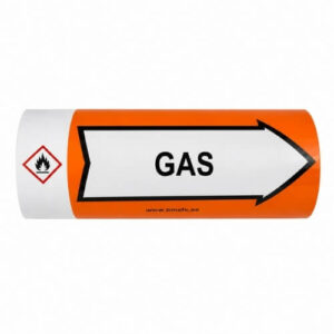 Rörmärkningstejp Gas med GHS2